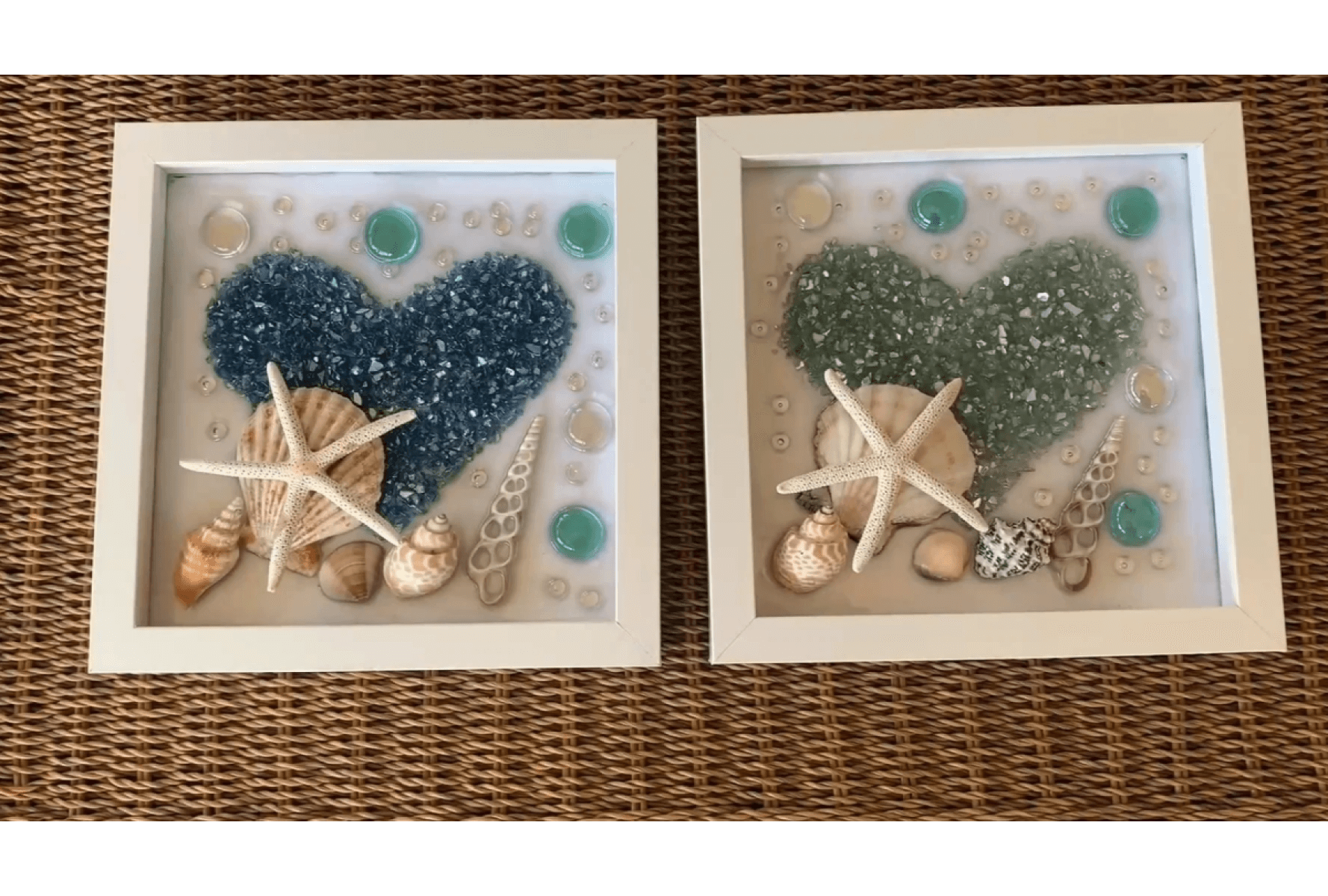Epoxy Art- Crushed Glass Hearts- Perfect for Valentine's Day!