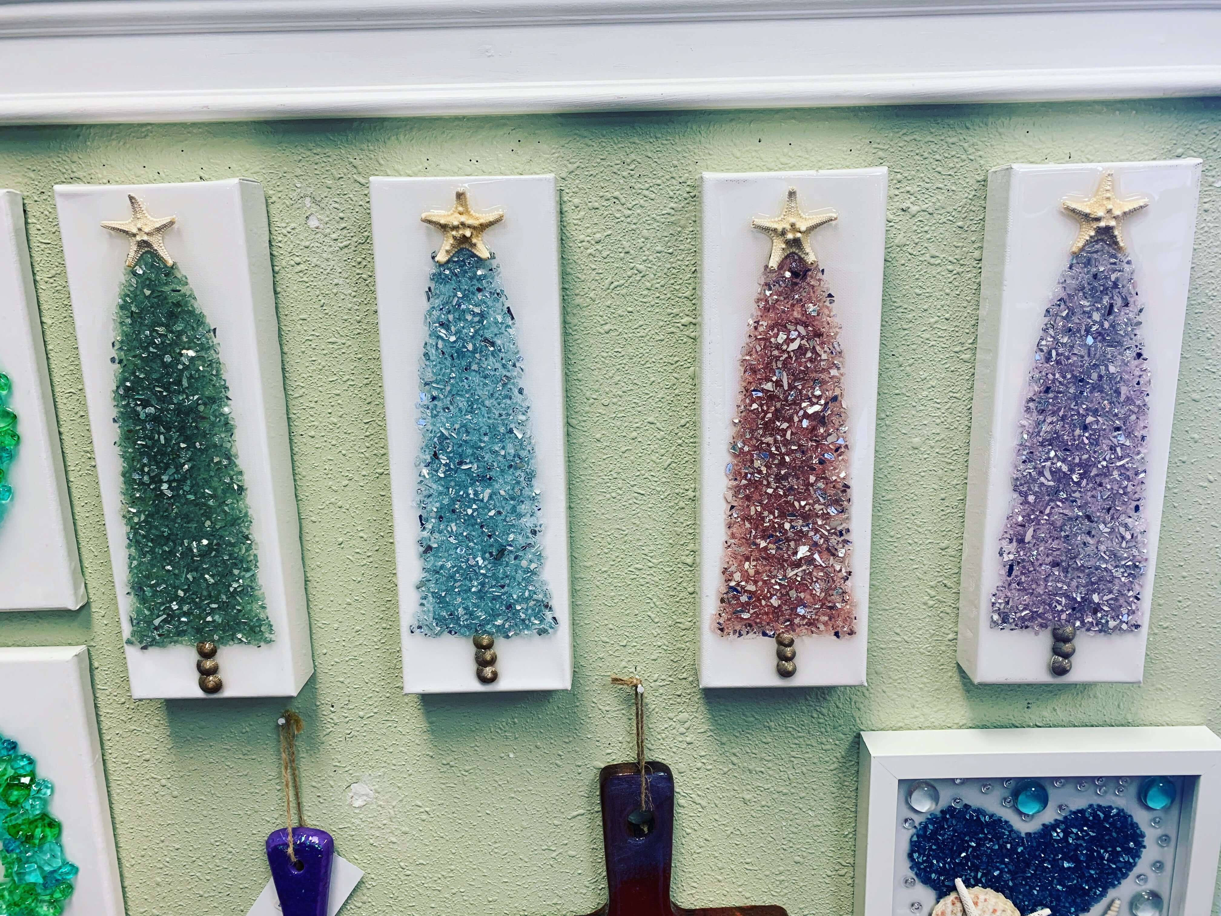 Crushed Glass Christmas Tree Epoxy Art