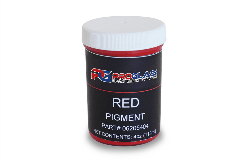 Red liquid concentrate pigment used with resins to create or color match different hues.